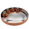 Copper Plated Hammered Curved Thali Set 32.5cm (with 4 Ramekins)