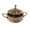 Copper Mughal Handi with Lid & Brass Handle 17cm