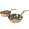 Copper Steel Mini Frying Pan with Brass Handle Medium 14(w) x 4(h)cm