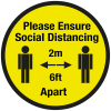 400mm Diameter Please ensure of social distancing floor graphic