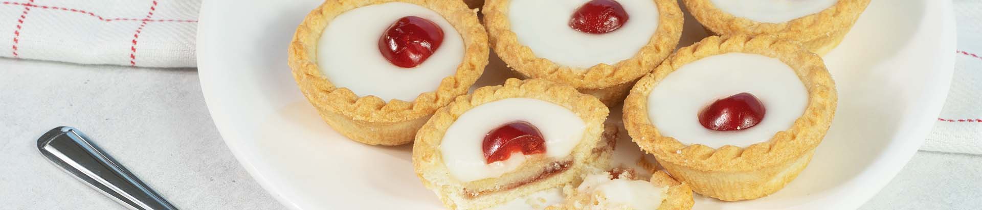 Bakewell tarts on a plate
