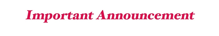 Important Announcement