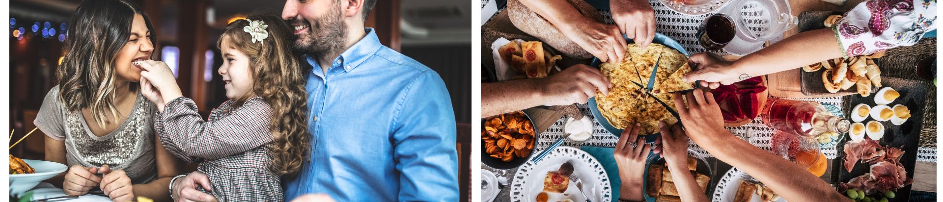 Families sharing food