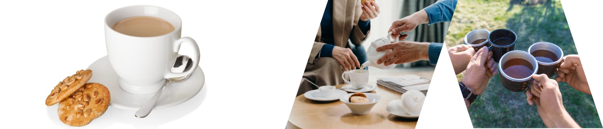 People sharing hot drinks