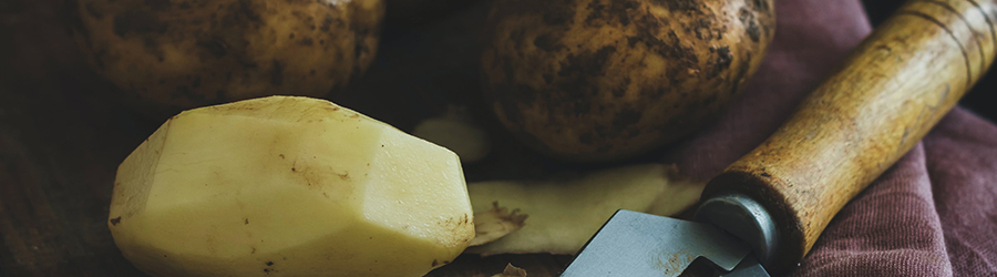 Close up of a peeled potato