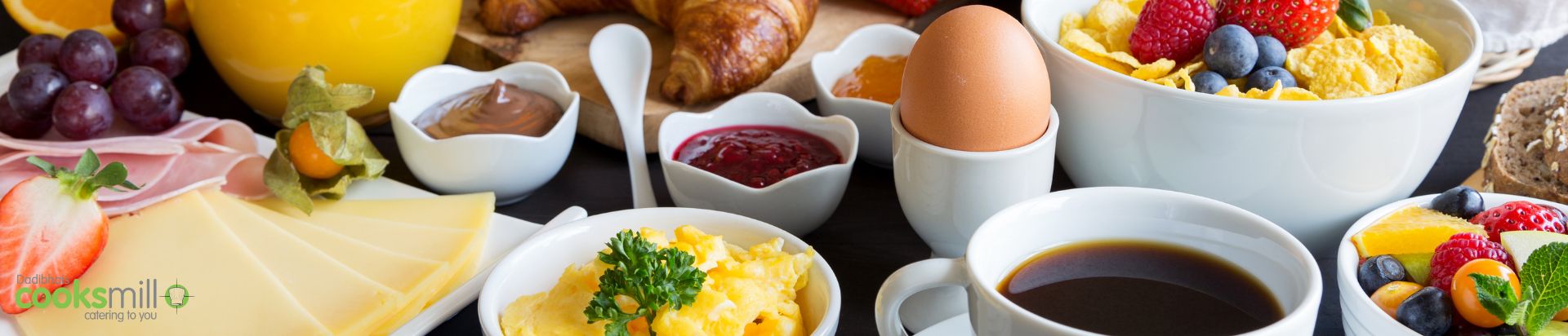 range of breakfast items