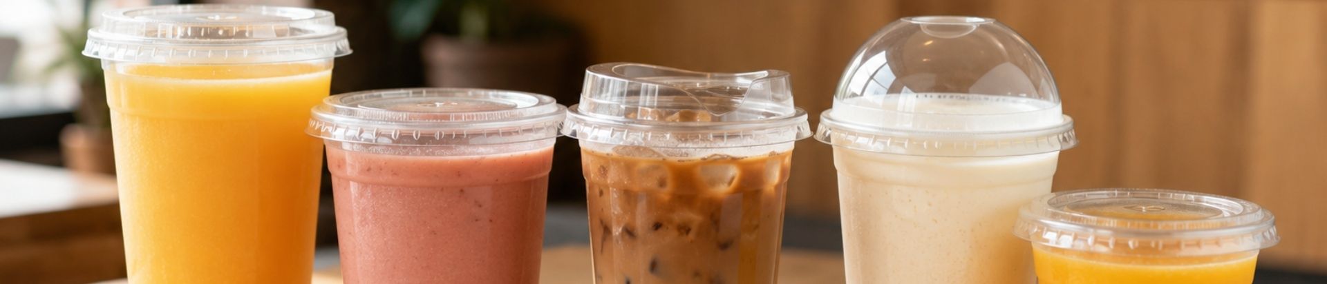 Close up of cold drink cups