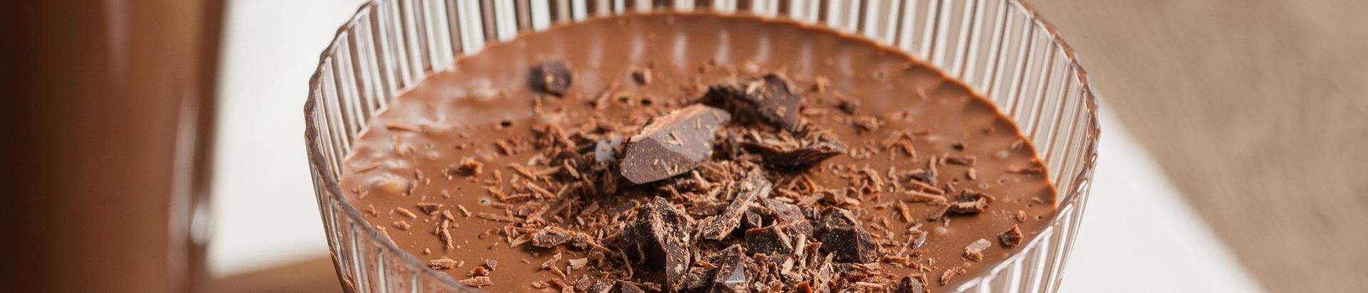 Close up of a chocolate dessert in a glass