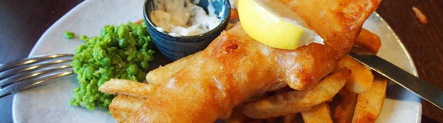 Close up of fish and chips