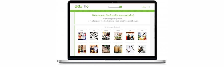 Image of Cooksmill website on a laptop