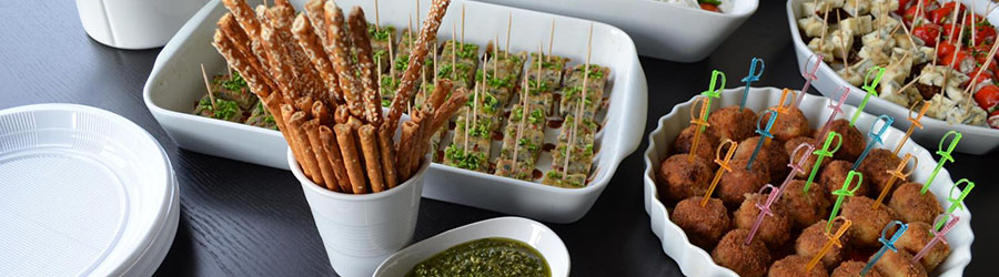 Close up of party food