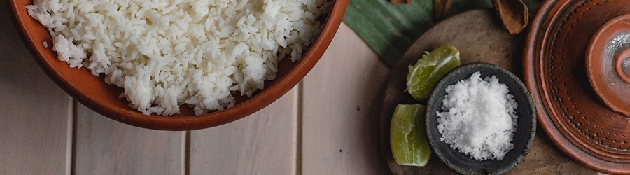Close up of a bowl of rice