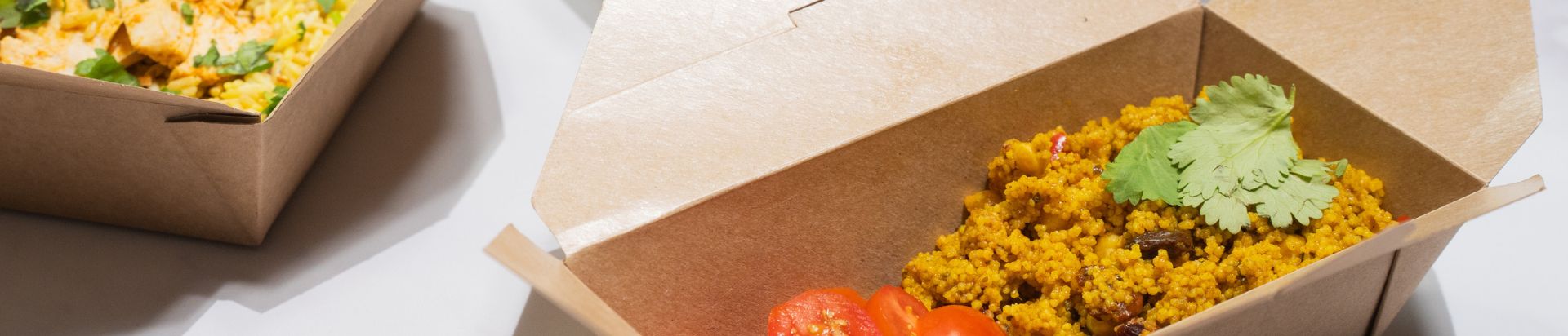 Close up of takeaway packaging