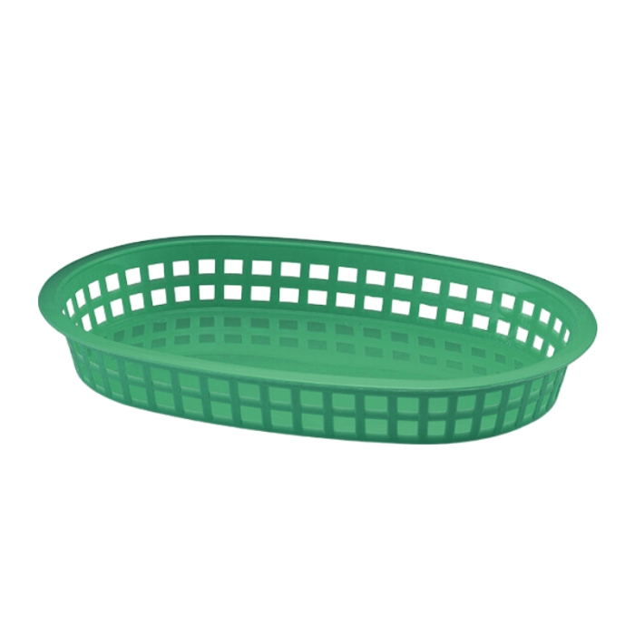 Plastic Fast Food Basket Oblong Platter Forrest Green 27 x 18 x 4cm