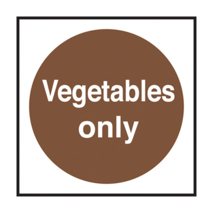 Self Adhesive Vegetables Only Sign