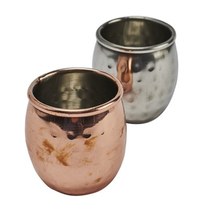 Copper Hammered Barrel Shot Cup