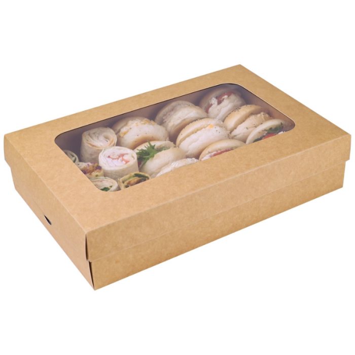 Small Light Kraft Platter Lid with window (Pack50)
