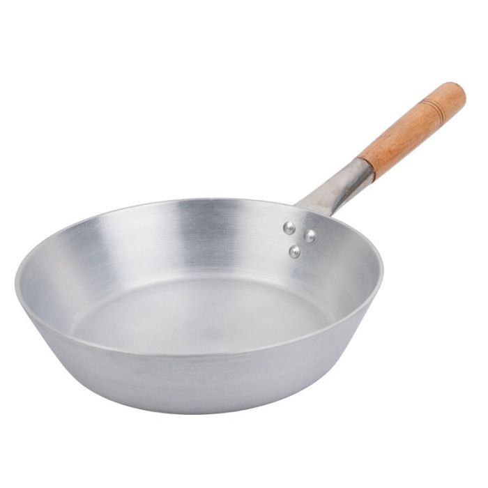 Heavy Duty Aluminium 26cm Omelette Frying Pan with Wooden Handle