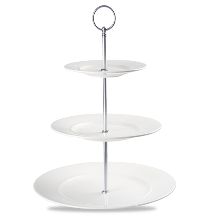 Alchemy Ambience White 3 Tier Plate Tower 6", 8", 11" (Pack 2)