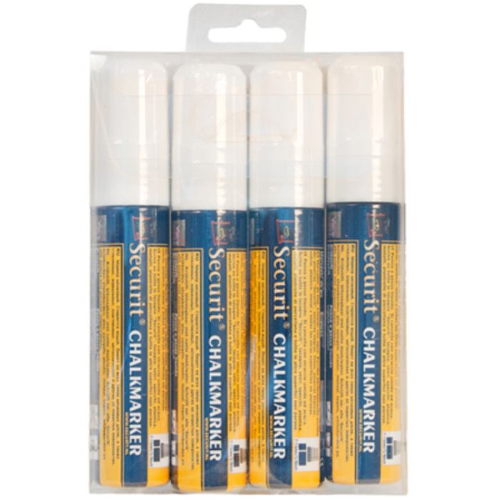 Securit Chalkmarkers White Large (Pack 4)