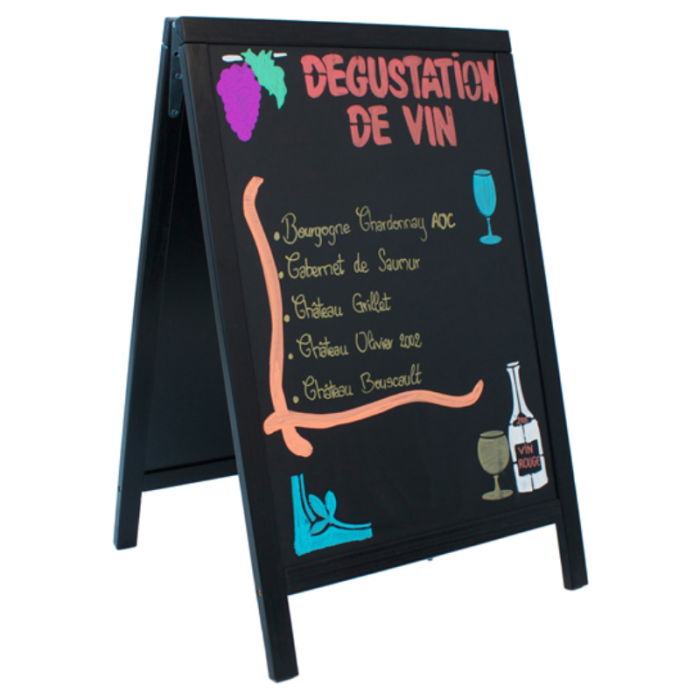 Securit Pavement Sandwich Duplo Chalk A-Board Black 55x85cm