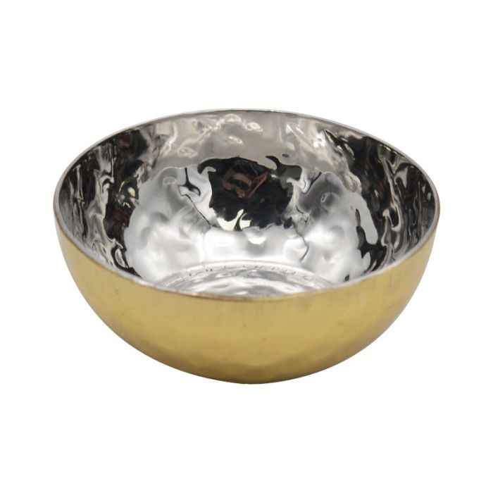 Round Brass Plated Hammered Ramekin 6cm