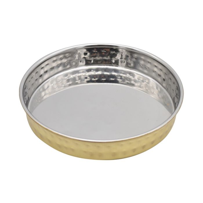 Hammered Brass Plated Presentation Plate 16.5cm