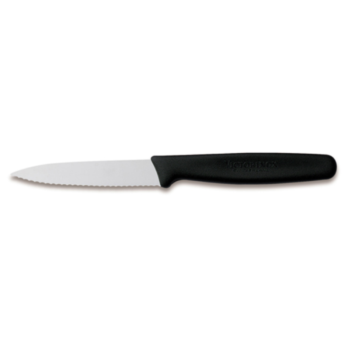 Victorinox Polypropylene Paring Knife with Pointed Tip Serrated Edge in Black 8cm