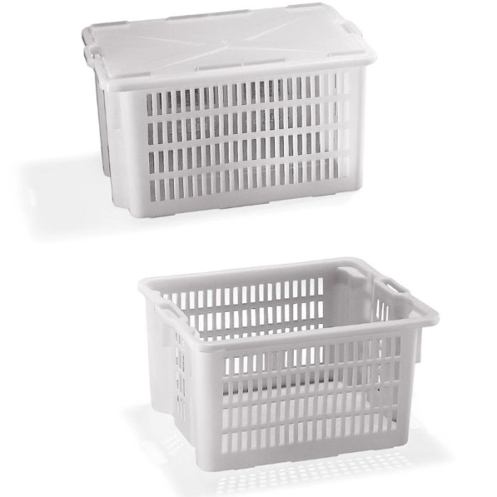 White Large Perforated Food Storage Stacking Container 65 Litres