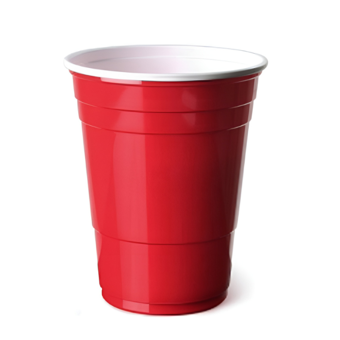 Disposable Red Plastic Party Cups 16oz (Pack 50)
