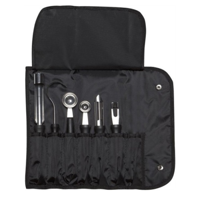 Black Handle Complete Garnish Set 7 Pieces