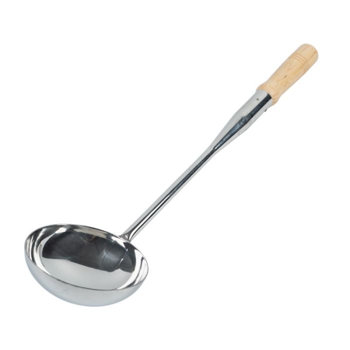 Stainless Steel Fry Ladle with Wooden Handle No6 20cm