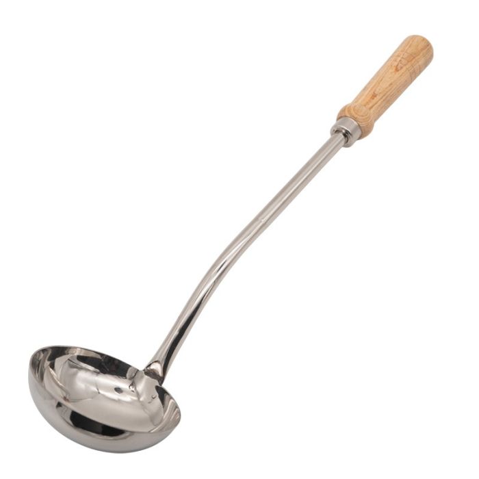 Stainless Steel Angled Ladle with Wooden Handle No5