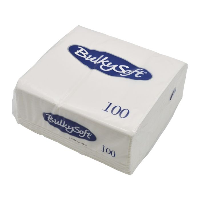 Bulkysoft 2ply Napkin 40cm White (Pack 100)
