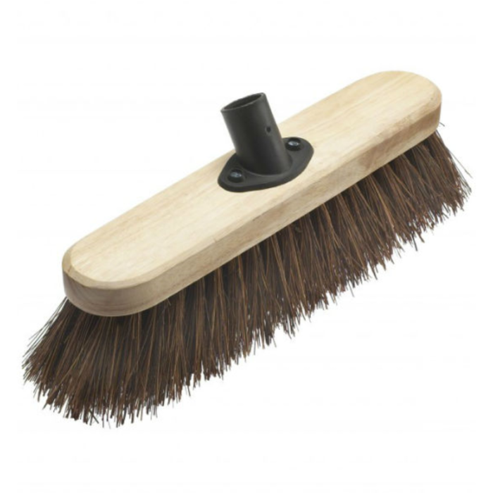 Wooden Broom Head and Handle Complete 12" Bassine