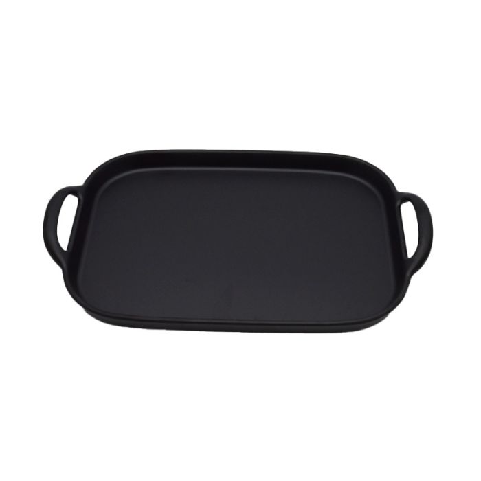 Melamine Black Serving Tray with 2 Handles 36cm