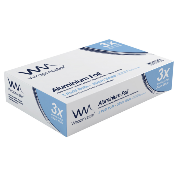 Wrapmaster Aluminium Foil Refill Rolls 11MU 30cm x 90mtr (Pack 3)
