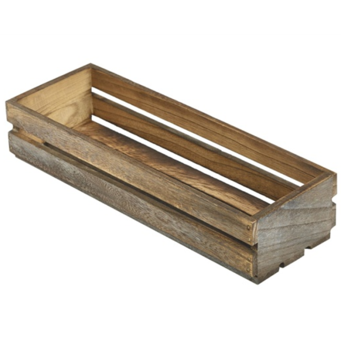 Wooden Crate Dark Rustic Finish 34x12x7cm