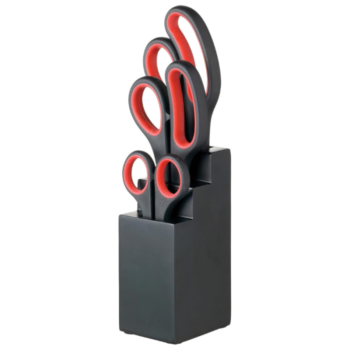 Kitchen Craft Three Piece Scissor Set and Black Block