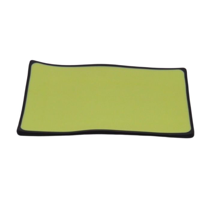Melamine Black Green Rectangular Serving Platter 22.5cm x 14cm