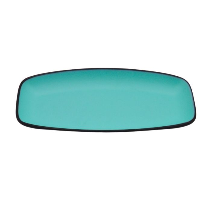 Melamine Black Blue Oval Serving Platter 25 x 12cm