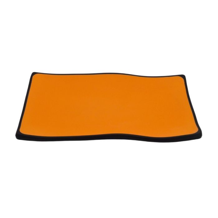 Melamine Black Orange Rectangular Serving Platter 22.5cm x 14cm