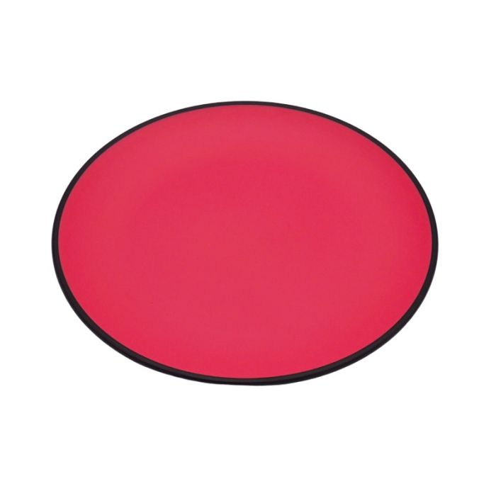 Melamine Black Pink Dinner Plate 26cm