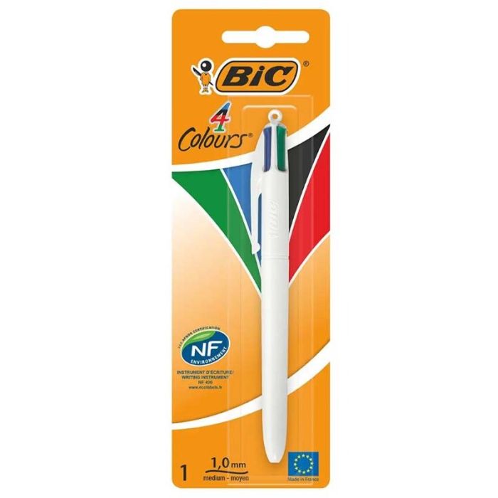 BIC 4 Colour Medium Assorted Pen with White Barrel