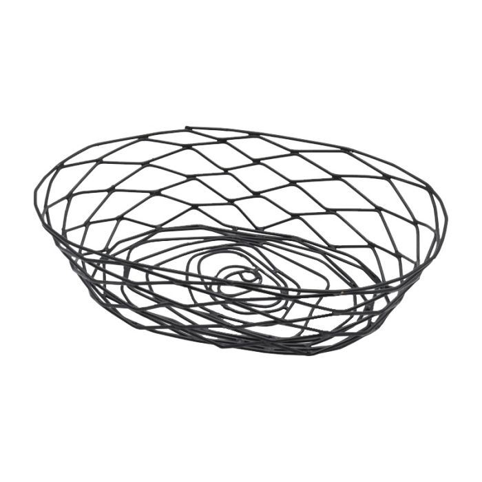 Tablecraft Artisan Collection Oval Black Metal Serving Basket 23 x 15 x 5cm