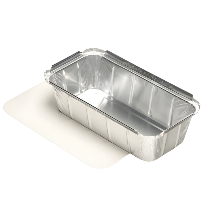 Aluminium Foil Square Container and Lid 21.3x11x5.4cm 1L (Pack 10)