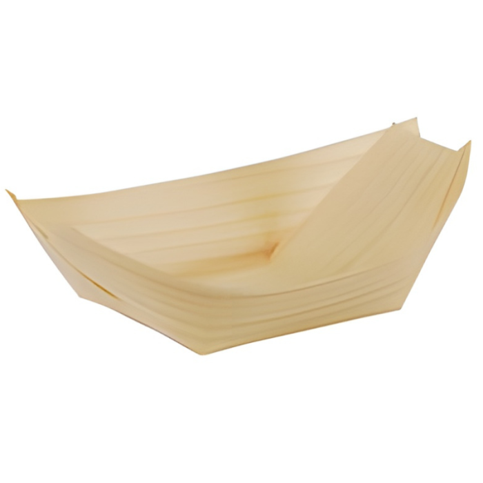 Disposable Serving Pieces Wood Boat, Natural, 8.5x5.5cm (Pack 50)