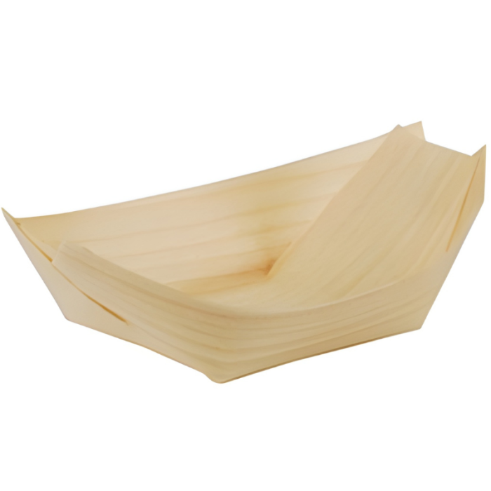 Disposable Serving Pieces Wood Boat, Natural, 11x6.5cm (Pack 50)