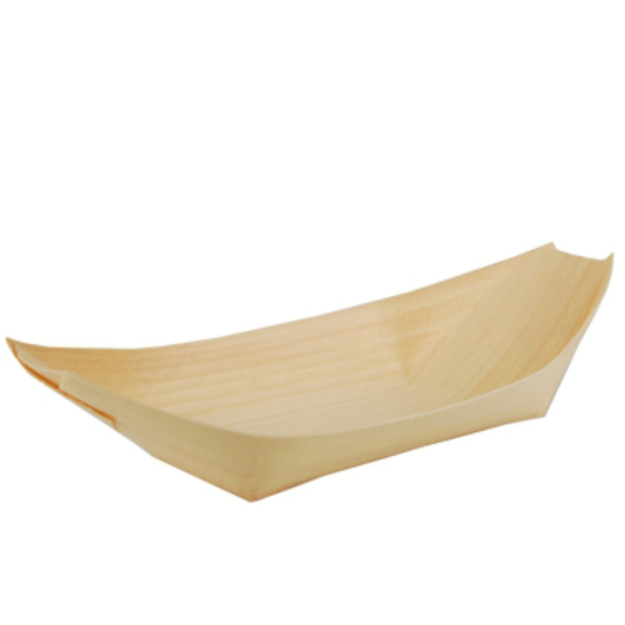 Disposable Serving Pieces Wood Boat, Natural, 19x10cm (Pack 50)