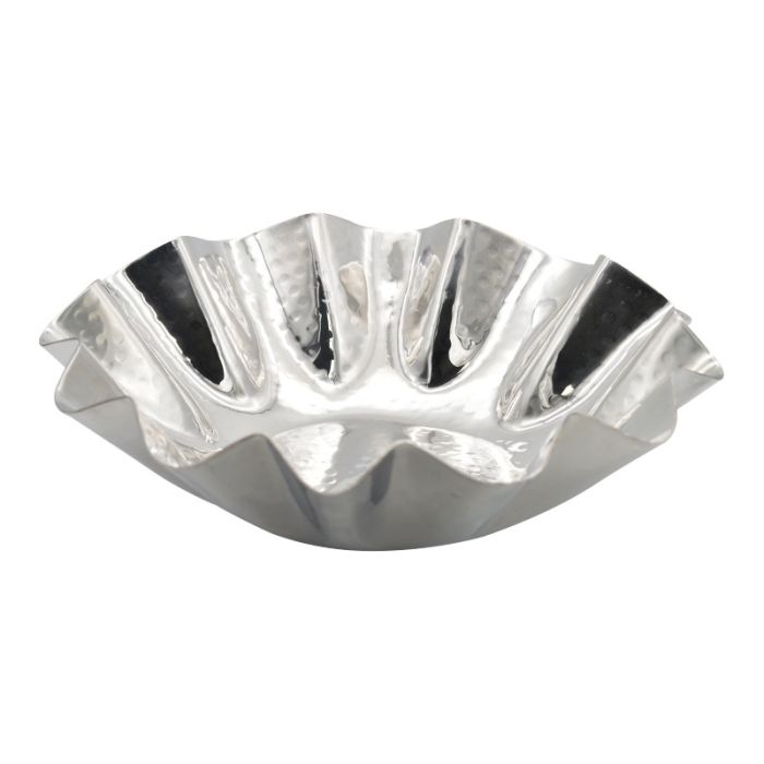 Steel Fluted Hammered Presentation Bowl 10cm Deep